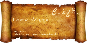 Czencz Ágnes névjegykártya