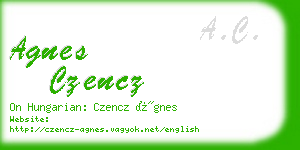 agnes czencz business card